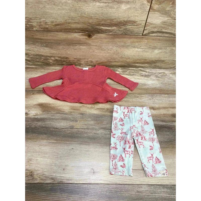 Burt's Bees Baby 2pc Thermal Top & Leggings Pink sz Newborn
