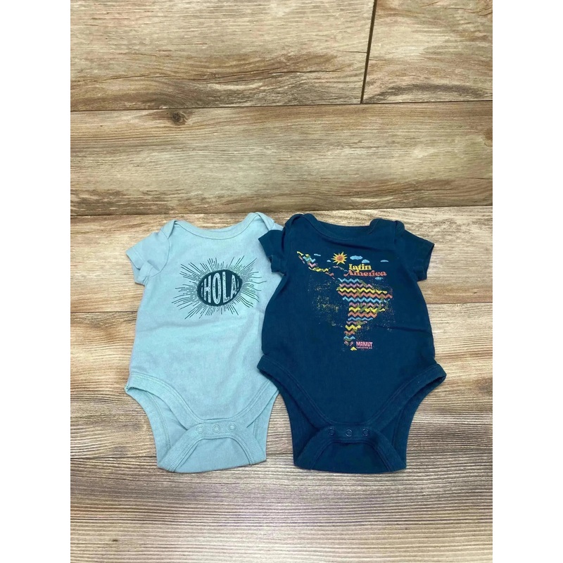 2pk Latin America Bodysuits Blue sz 0-3m