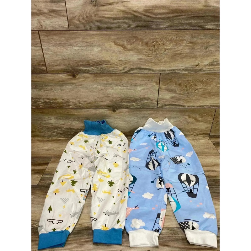 2pk Waterproof Training Pants White/Blue sz 4-8