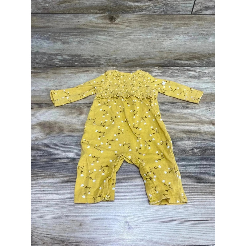 7 For all Mankind Floral Smocked Coverall Yellow sz 0-3m