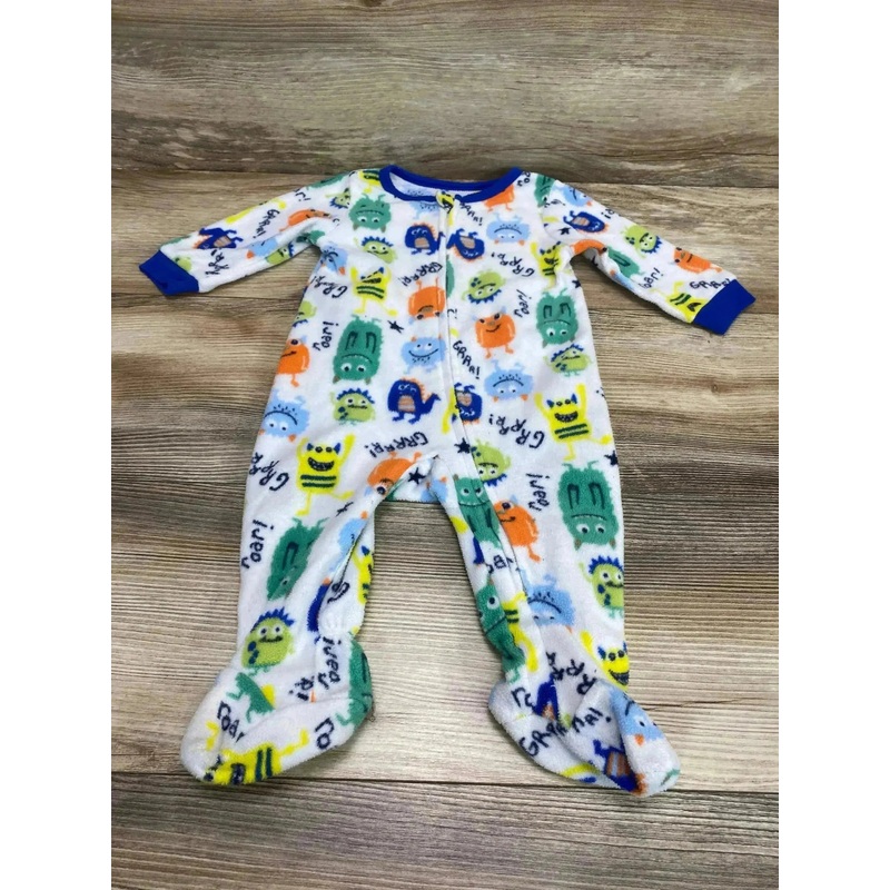 Absorba Monster Print Blanket Sleeper White sz 6m