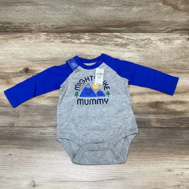 Baby Gap 'Mighty' Raglan Bodysuit sz 3-6m Blue 3-6m New