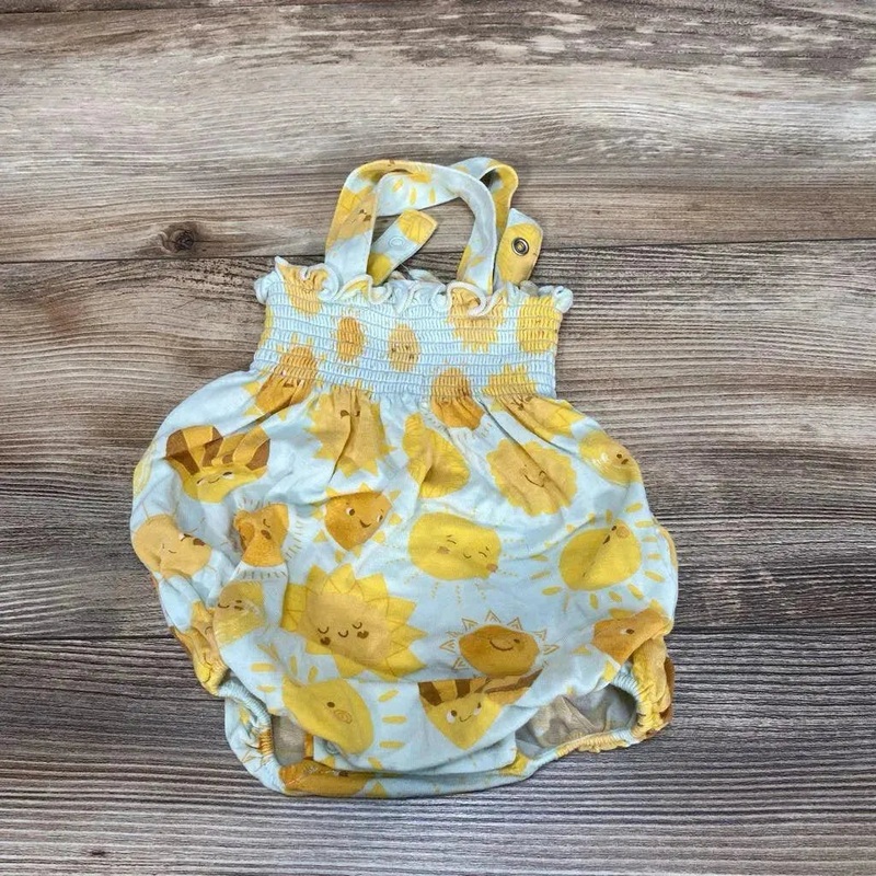 Angel Dear Sunshine Smocked Sunsuit sz 0-3m Blue 0-3m Used