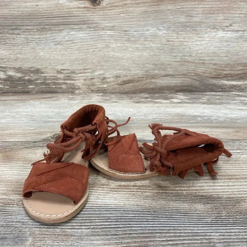 Zara Baby Baby Fringe Sandals sz 4c Red 4c Used