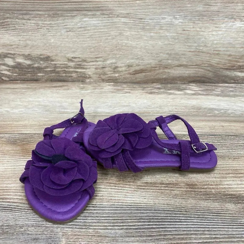 Amy Strappy Flower Sandals sz 5c Purple 5c Used