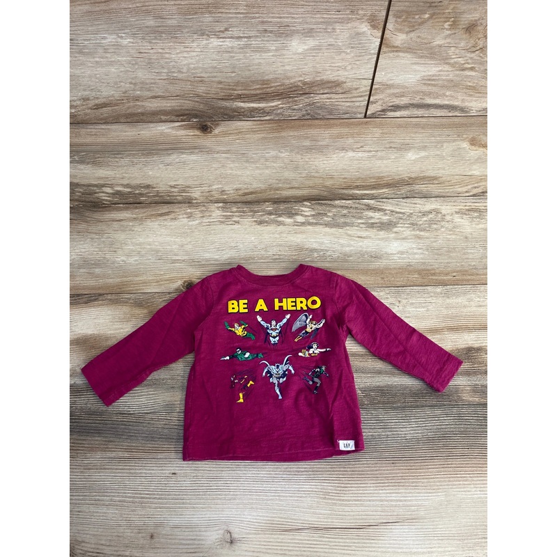 Baby Gap DC Justice League 'Be a Hero' T-Shirt Cerise sz 6-12m