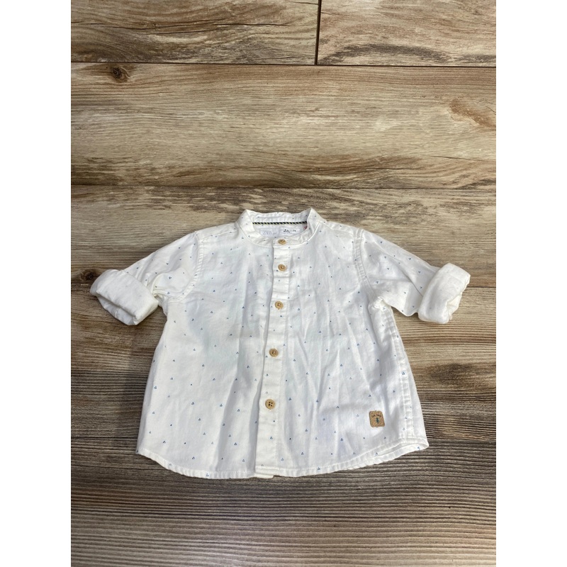 Zara Button-Up Shirt White sz 6-9m