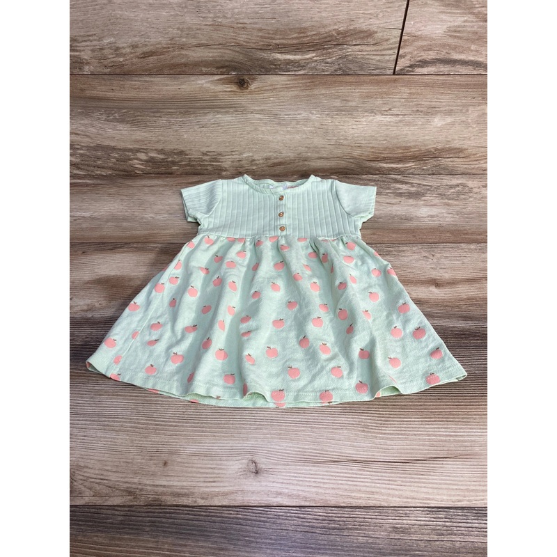 Zara Henley Apple Print Dress Green sz 12-18m Green 12m