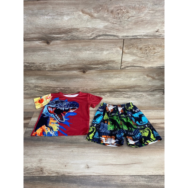 2pc Dino Shirt & Shorts Red sz 12-18m Red 12m