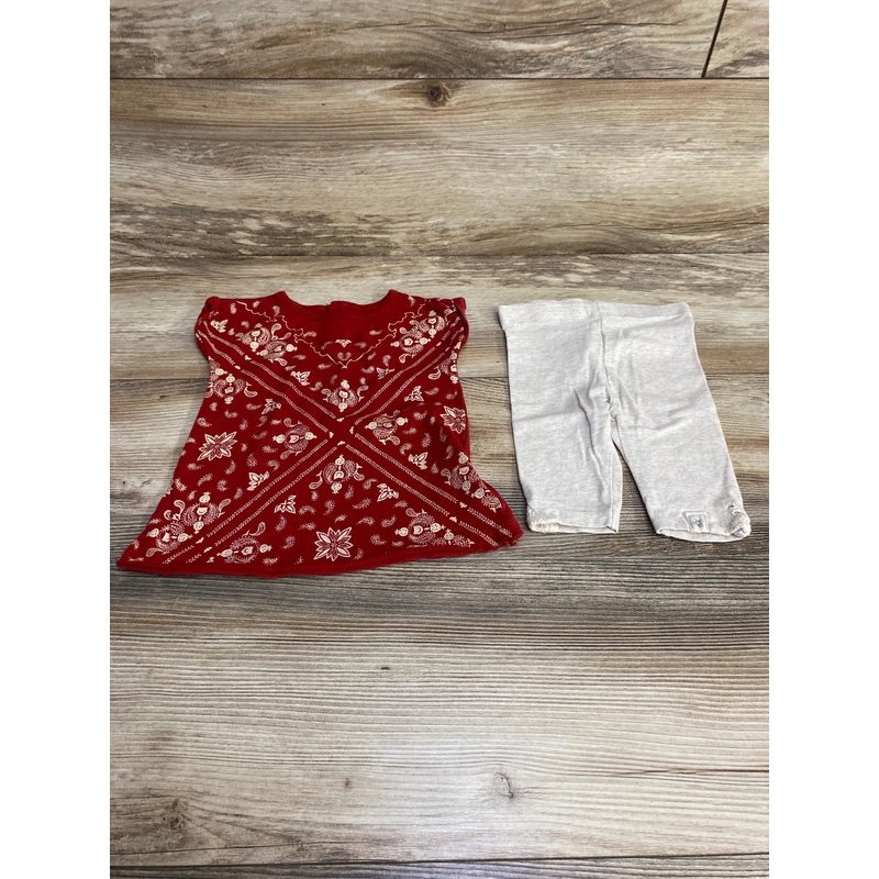 Burt's Bees Baby 2pc Top & Leggings Red sz 6-9m Red 6m