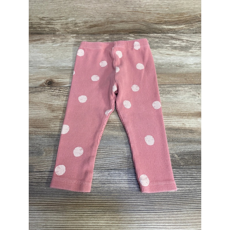Zara Polka Dot Ribbed Leggings Pink sz 9-12m Pink 9m