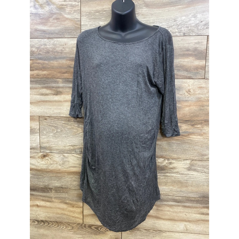 Can't Wait Maternity 3/4 Sleeve Dress Grey sz XL Grey Maternity XL
