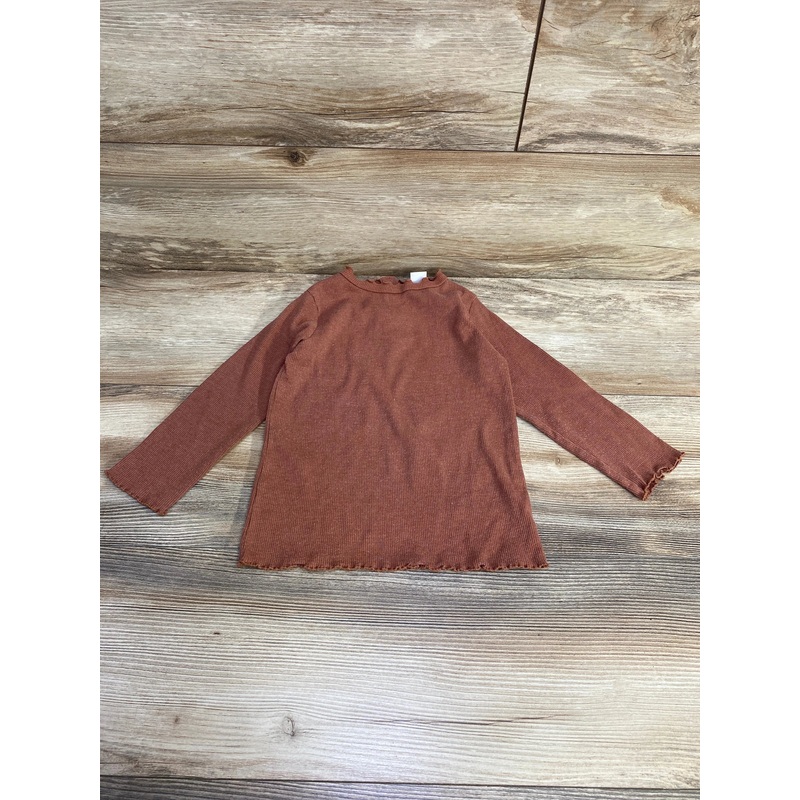 Zara Ribbed Long Sleeve Shirt Brown sz 2-3T Brown 2T