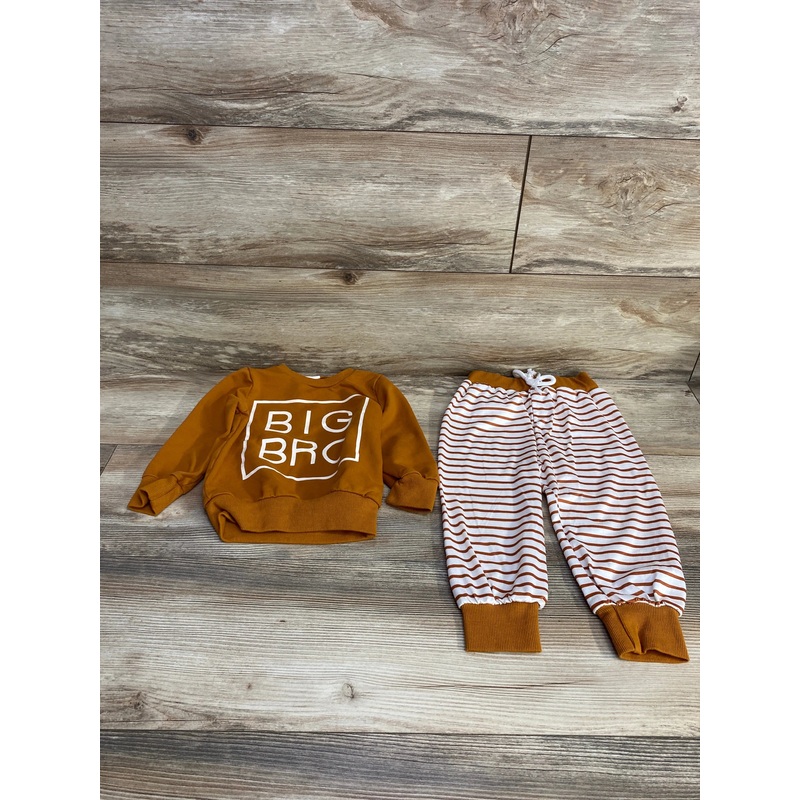 2pc Big Bro Sweatshirt & Joggers Set Brown sz 18-24m Brown 18m