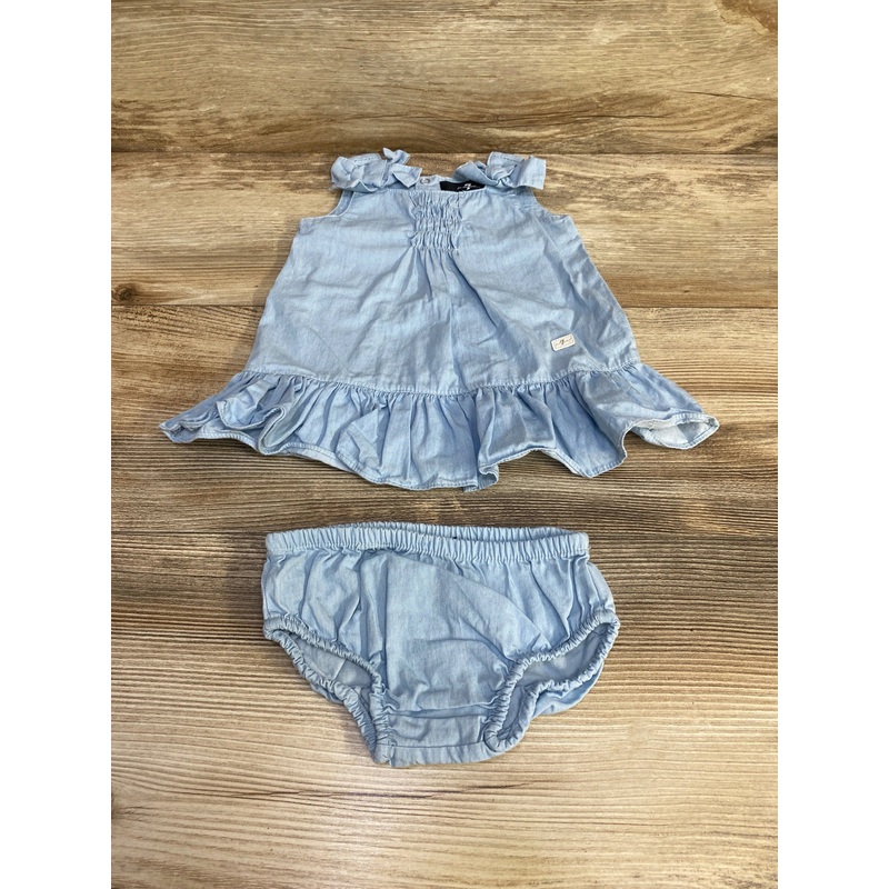 7 For All Mankind Chambray Dress & Bloomers Blue sz 0-3m Blue Newborn