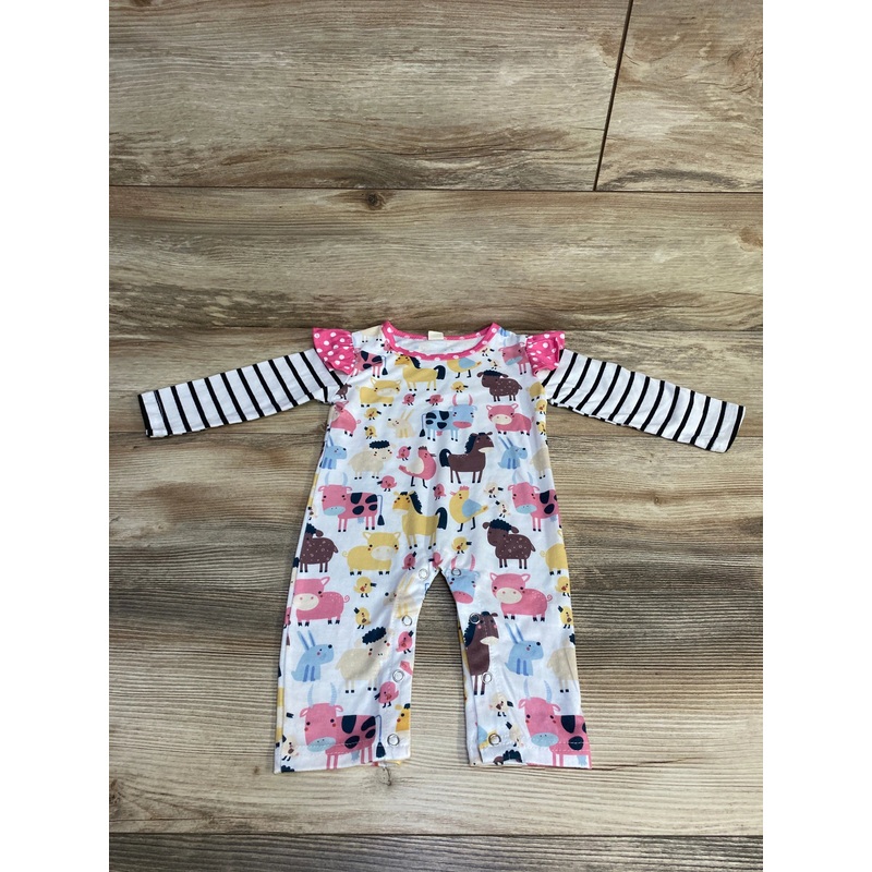 Animal Print Coverall White sz 6m White 6m