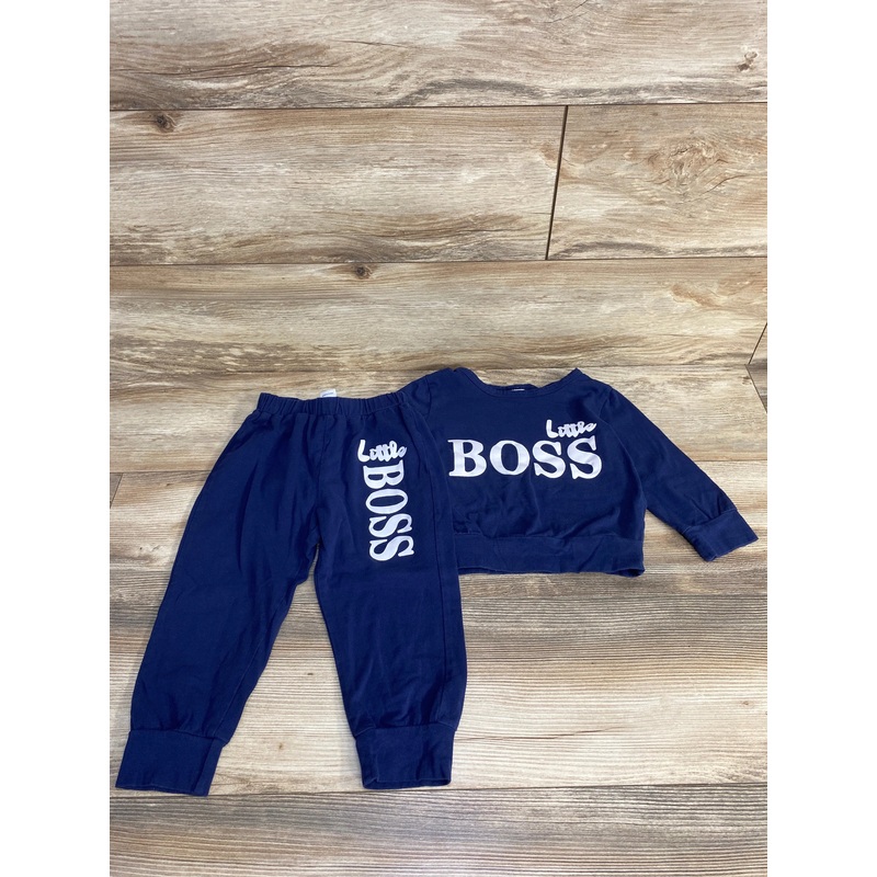 2pc Little Boss Shirt & Joggers Navy sz 2-3T Navy 2T