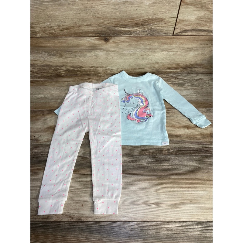 Baby Gap 2pc Unicorn Pajama Set Blue sz 18-24m Blue 18m