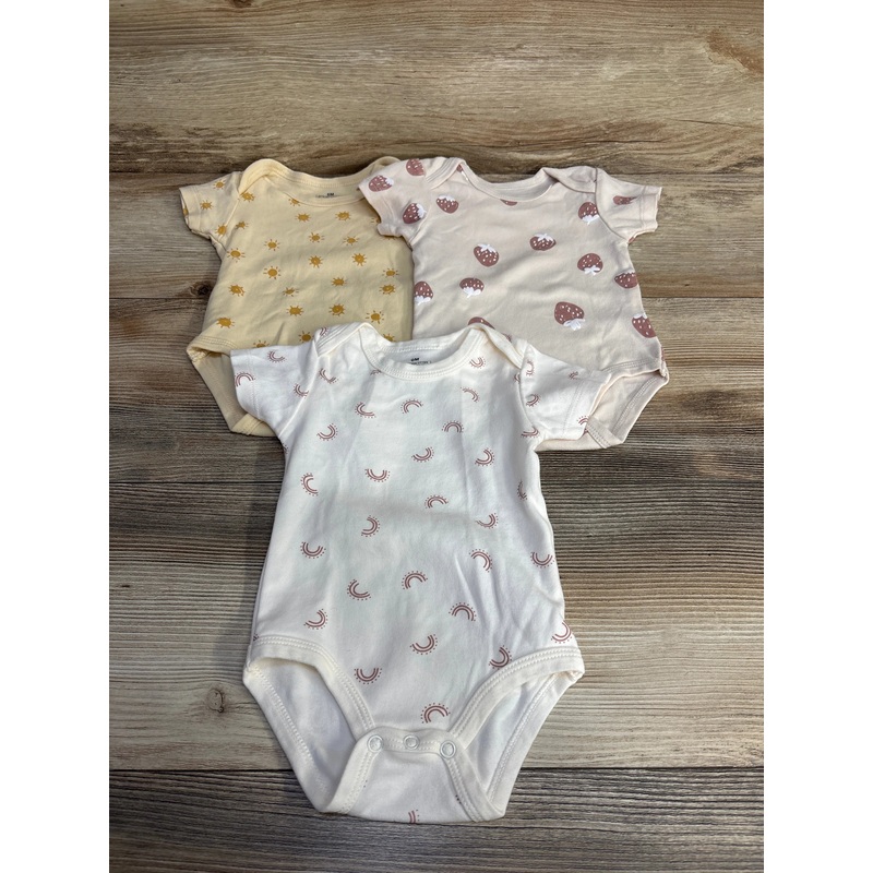 3pk Short Sleeve Bodysuits sz 6m Multicolor 6m