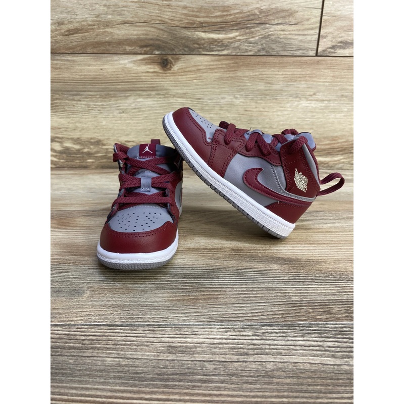 Air Jordan 1 Mid TD 'Cherrywood Red' Sneakers sz 8c