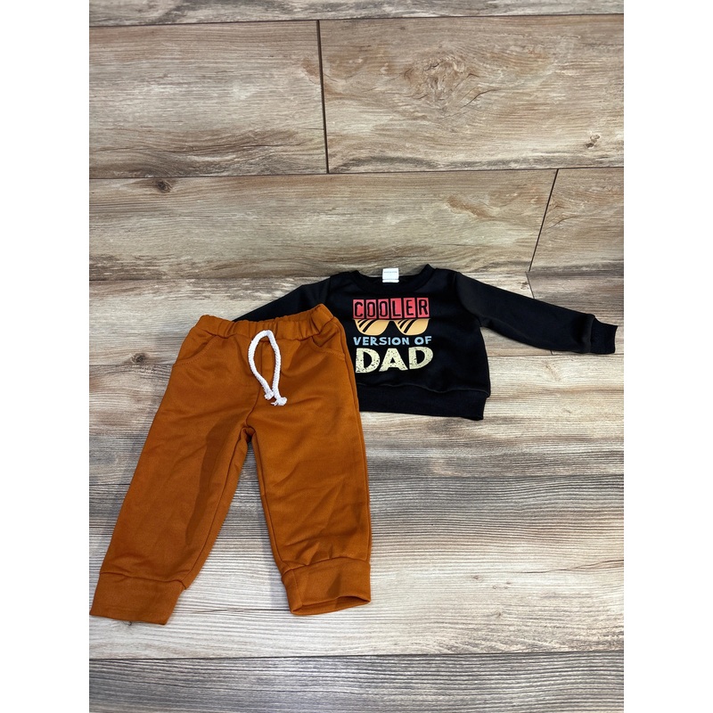 2pc Cooler Version Of Dad Sweatshirt & Joggers Black sz 6-12m Black 6m