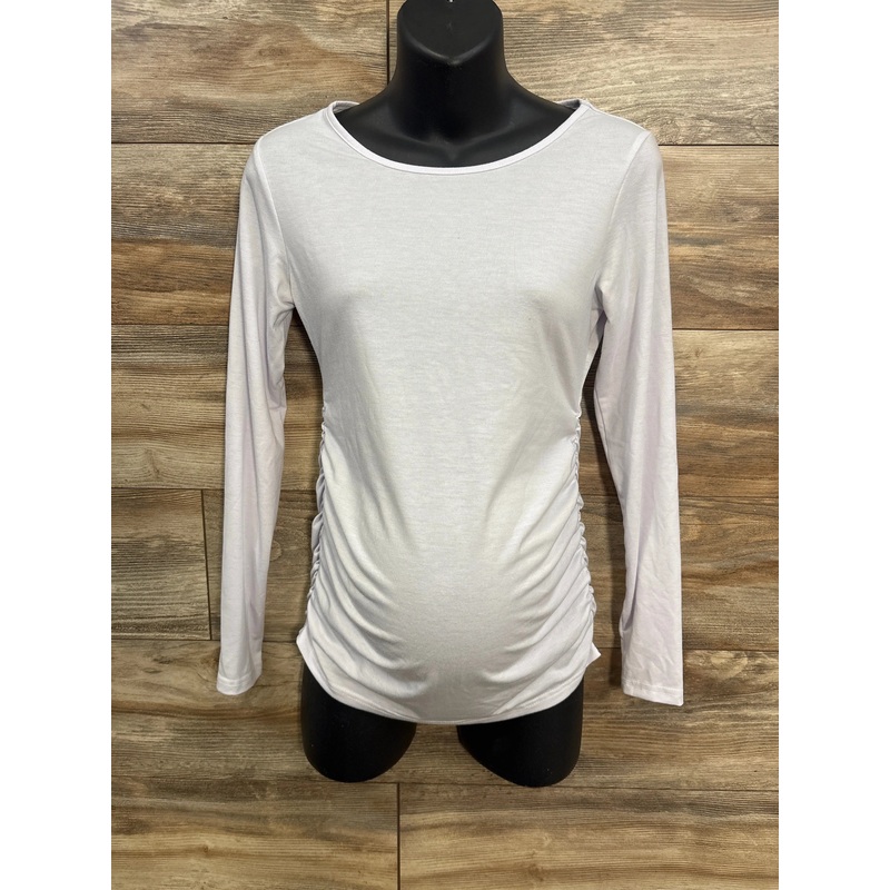 Bhome Maternity Ruched Shirt White sz Small White Maternity Small