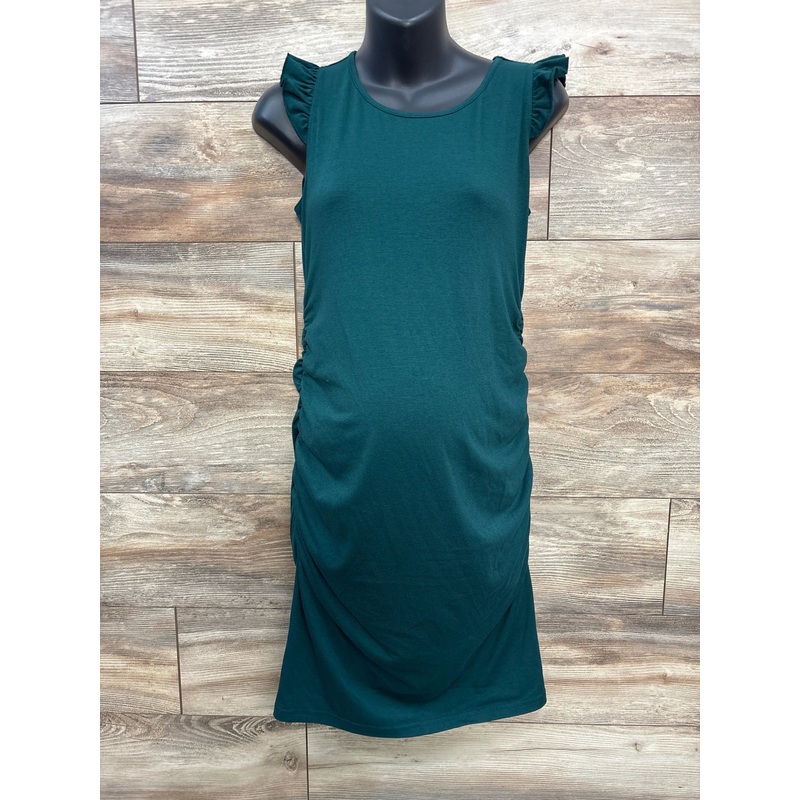 Bhome Maternity Ruffle Sleeve Dress Green sz Small Green Maternity Small