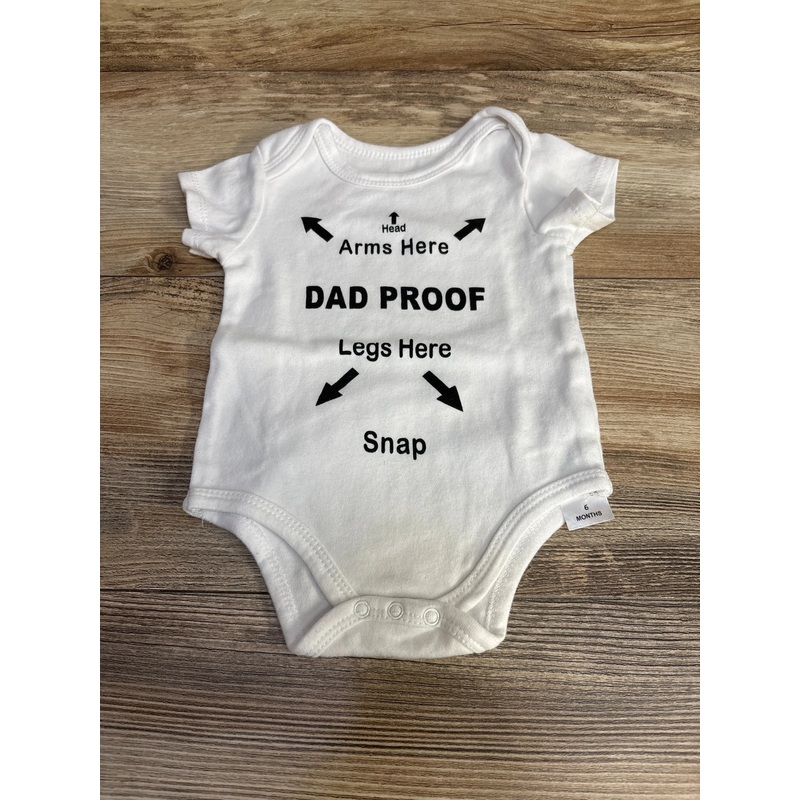 Bitsy Dad Proof Bodysuit White sz 6m White 6m