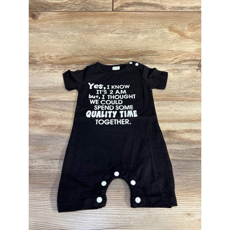 Yes, I Know It's 2 A.M. Romper Black sz 9-12m Black 9m