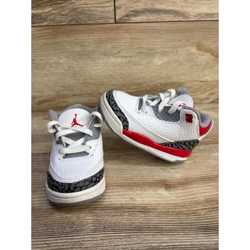 Air Jordan 3 Retro TD 'Fire Red' Sneakers sz 5c