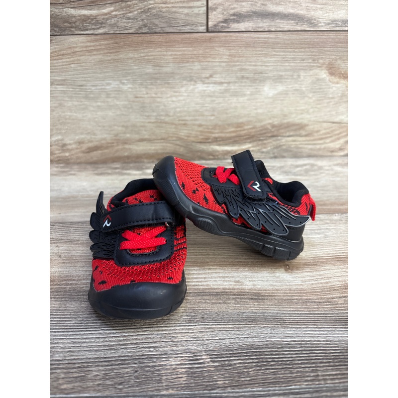 Boy's Wing Sneakers Red & Black sz 3.5c