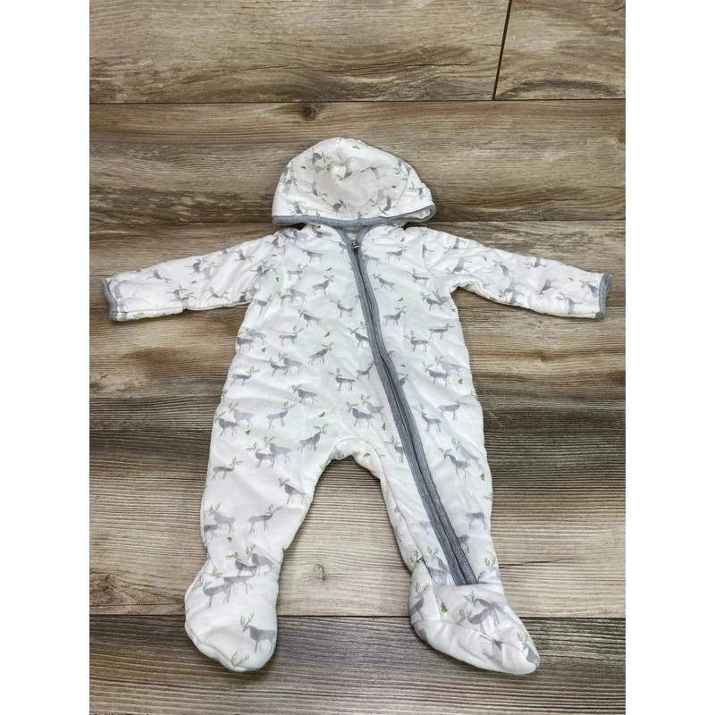 Burt's Bees Baby Reindeer Hooded Bunting White sz 0-3m