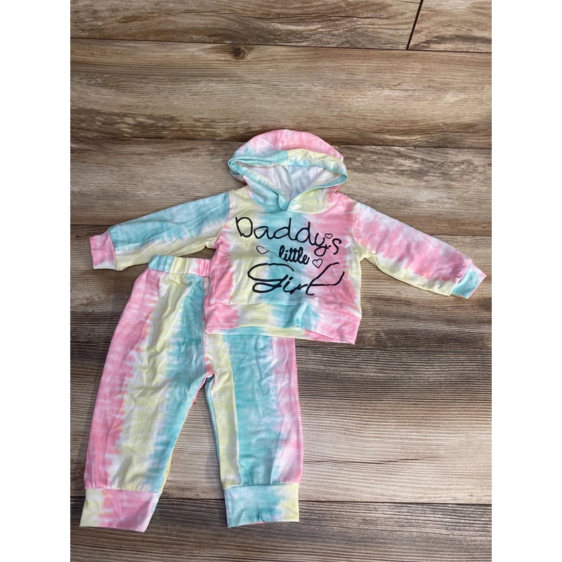 2pc Daddy's Little Girl Hooded Pullover & Pants sz 1-3m Multicolor Newborn