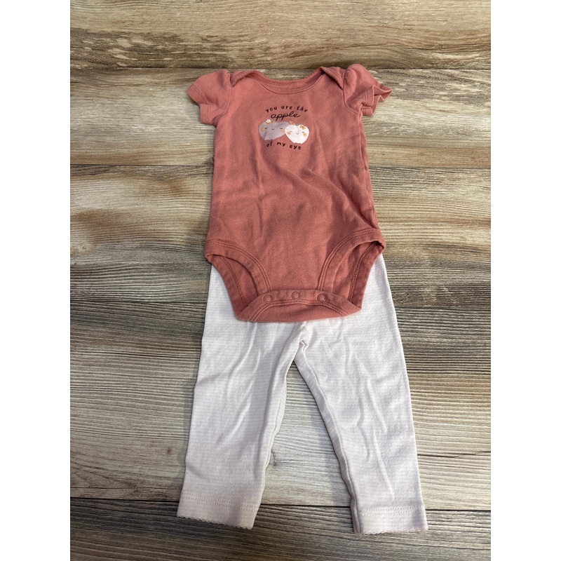 Carter's 2pc Apple Bodysuit & Leggings sz 6m Pink 6m