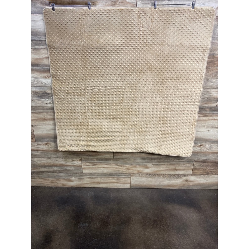 Baby Play Mat for Floor, Tan Minky Dot 50" x 50"