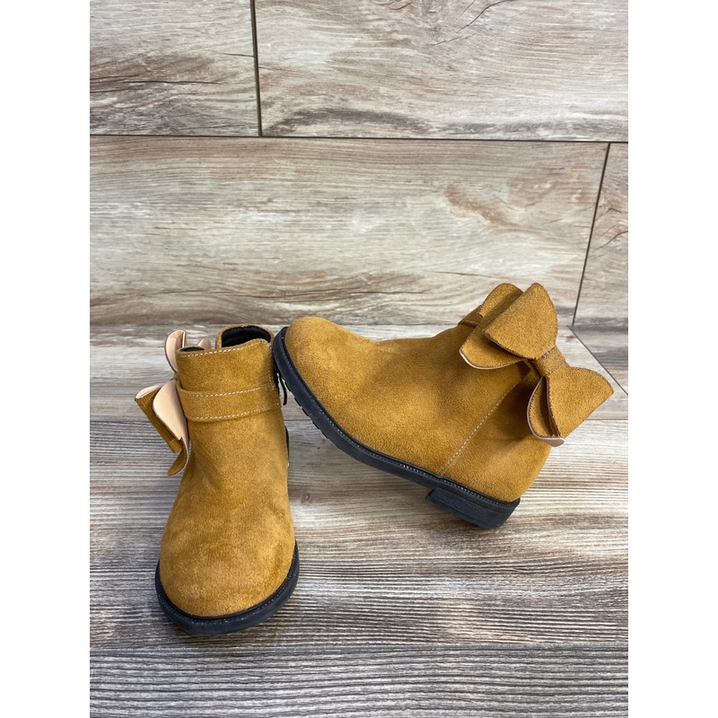 Bow Ankle Zip Boots Brown sz 7.5c