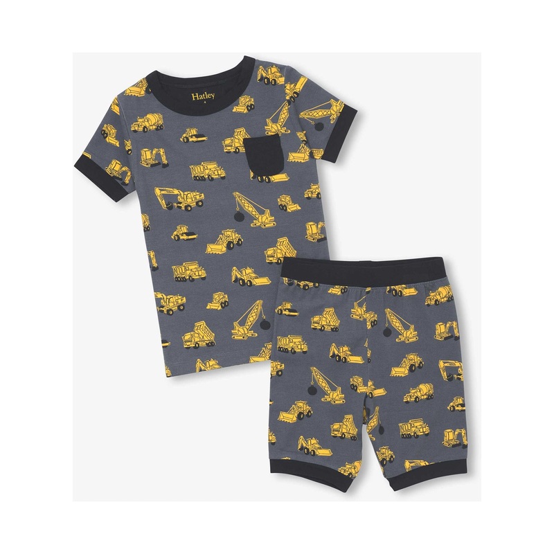 Hatley Under Construction Bamboo Short Pajama Set 2