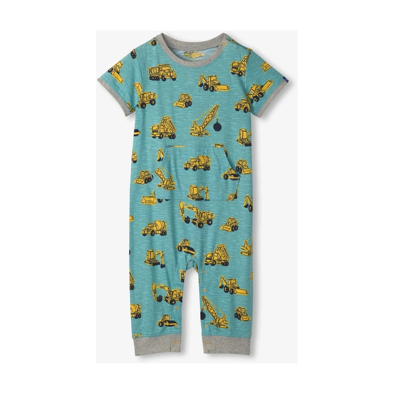 Hatley Under Construction Jersey Romper 3-6M