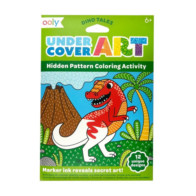 Ooly Undercover Art Hidden Pattern Coloring Activity, Dino Tales