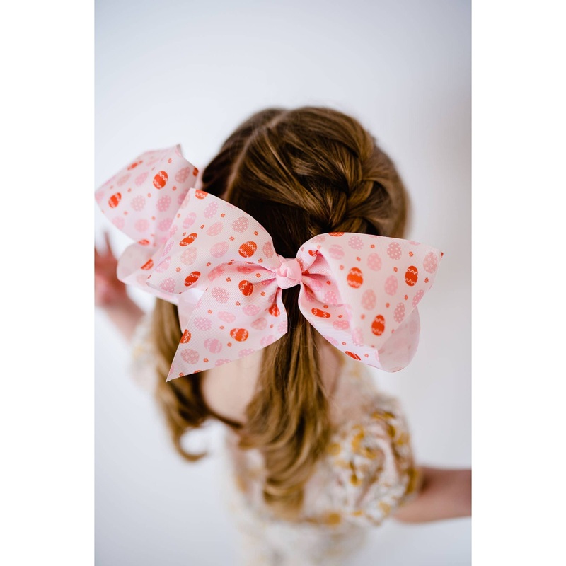 Pastel Eggs 7" Grosgrain Hair Bow Clip