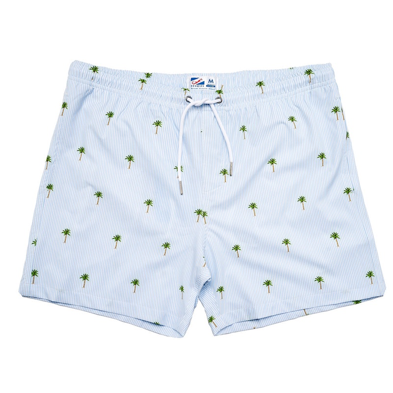Bermies Palm Stripes 5.5" Inseam Swim Trunks S