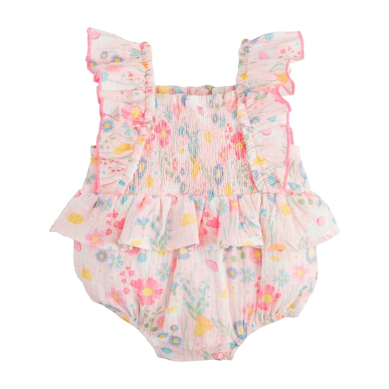 Mud Pie Easter Floral Bubble 0-3M