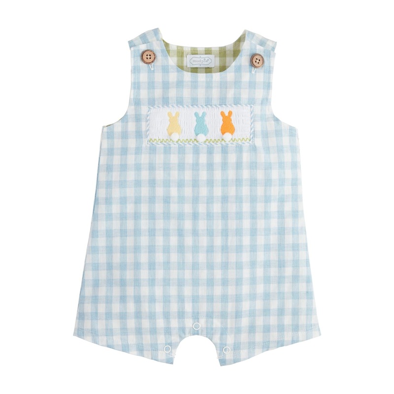 Mud Pie Gingham Bunny Jon Jon 0-3M