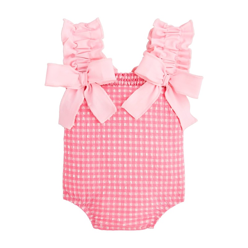 Mud Pie Pink Check Swimsuit 3-6M
