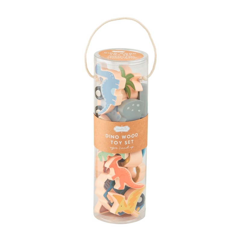 Mud Pie Wood Toy Set Dino