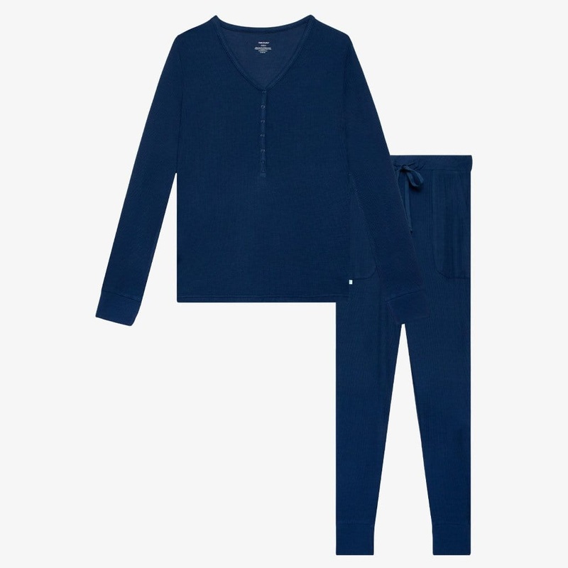 Posh Peanut Agate Waffle - Women Long Sleeve Pajama Set Small (0-2)