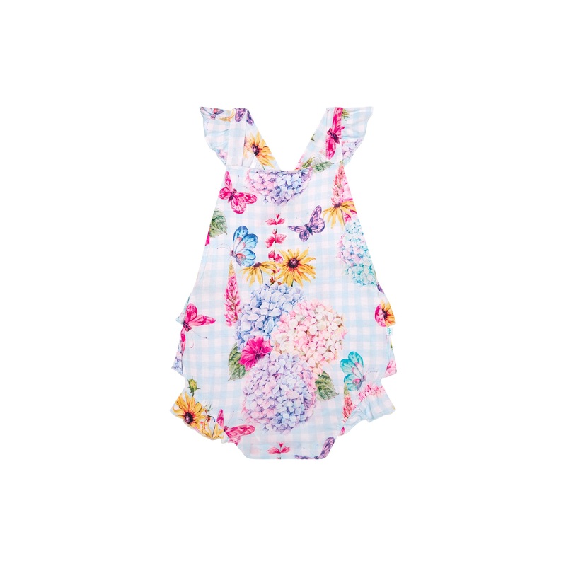 Posh Peanut Nicolette Ruffled Strap Bubble Romper 0-3M