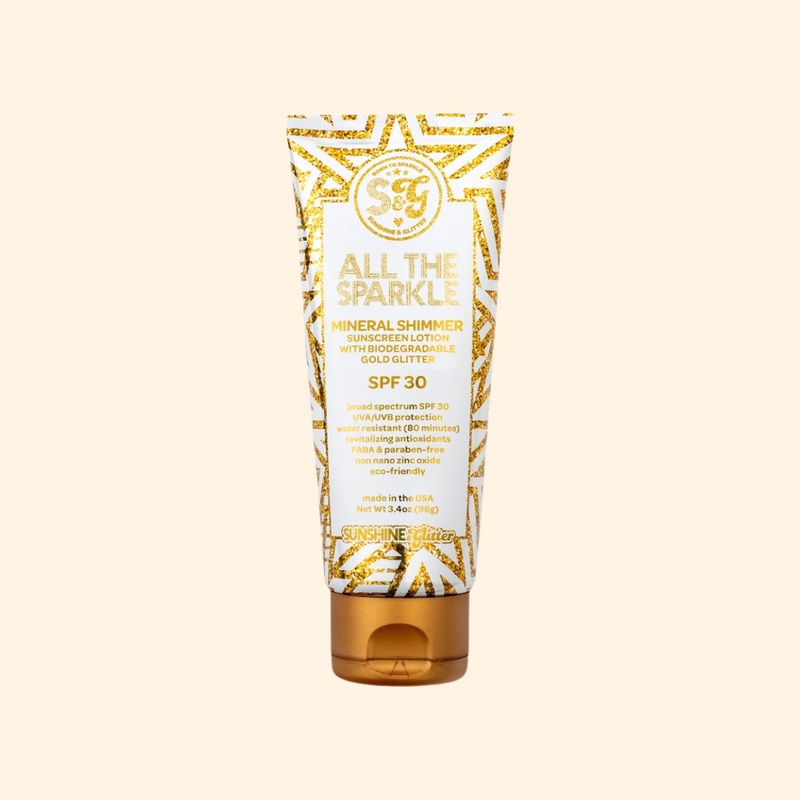 Sunshine & Glitter All The Sparkle Mineral Shimmer Spf 30 With Biodegradable Glitter