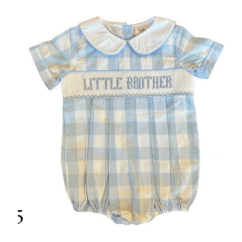 Teeta Little Brother Bubble, Blue Check Newborn