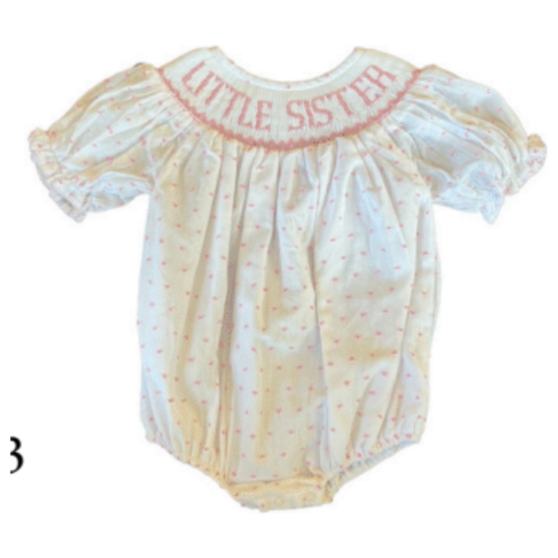 Teeta Little Sister Bubble, Pink Swiss Dot Newborn